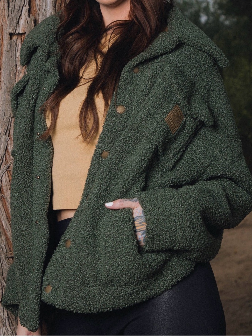 Dixxon, Demi Sherpa Jacket - O.D. Green, size medium